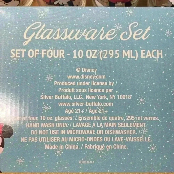 NWOT Disney Zak Mickey Minnie Mouse Glassware  Set of 4 Pint Christmas - Picture 13 of 16